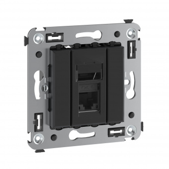 DKC Avanti Черный матовый Компьютерная розетка RJ-45 один  категория 6А