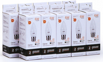 Лампа светодиодная Gauss Led Elementary Candle E27 6Вт 3000K 33216