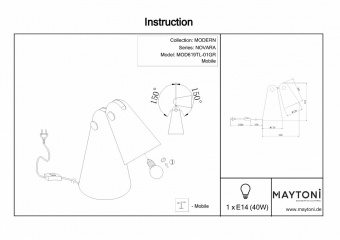 Настольная лампа декоративная Maytoni Novara MOD619TL-01GR